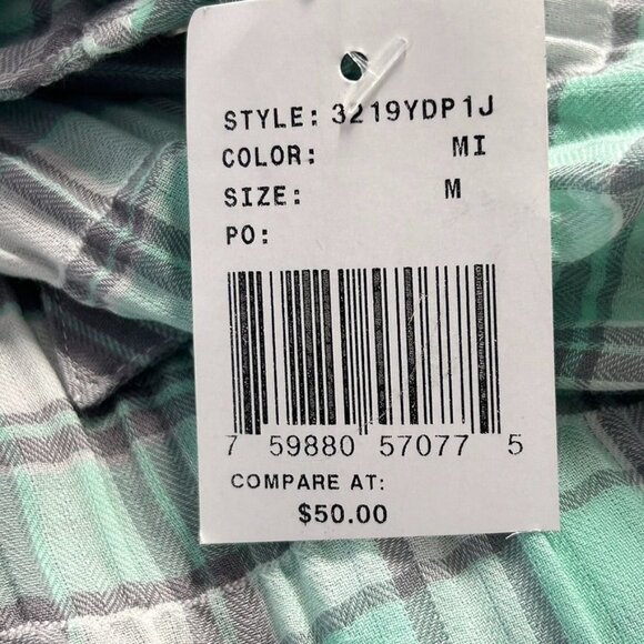 My Michelle Women's Button Up Multicolor Plaid Split Hem Shirt - Size M - Picture 5 of 7